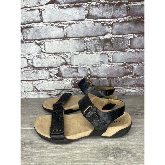 Halsa Footwear Dominica Black Leather Ankle Strap Sandals Women’s Sz 9M US/40EU - Picture 8 of 16